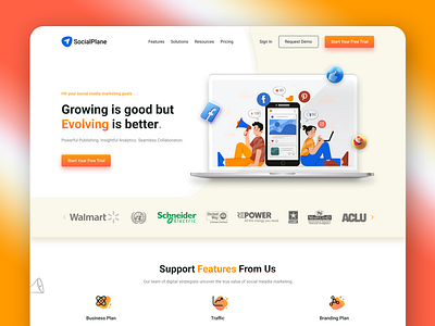 Social Media Marketing Landing Page landing page saas landing page saas tool social media social media marketing ui webpage website