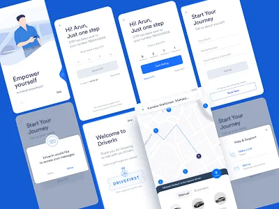 Call Driver-Onboarding Flow app clean concept driver app minimal mobile design onboarding flow product design simple travel ui ux ux flow