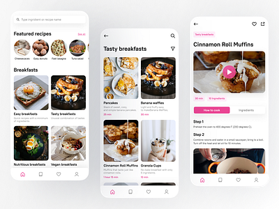 Mobile recipe search app cooking app design figma makeevaflchallenge mobile app mobile app design ui ux uxui