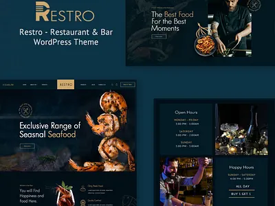 Restaurant & Bar WordPress Theme bakery bar business cafe corporate design envato landingpage onlinefood pizza pub restaurant seafood template webdesign wordpresstheme