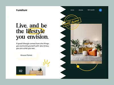 Furniture marketplace landing page best shot bestshot branding design furniture illustration landing page lifestyle pitch deck ui uiux