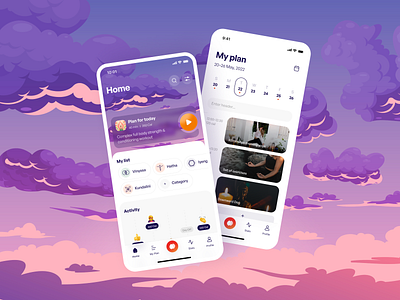 Yoga app activities app app design calendar charts concept design fitness graph ios mobile plan sport ui wellness workout yoga yoga app
