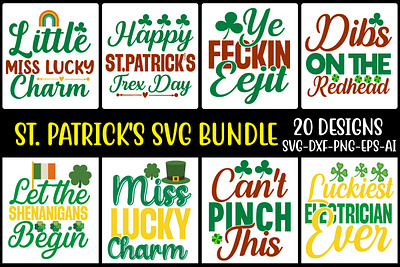 St. Patrick's SVG Bundle 3d animation graphic design logo luck with shamrock svg motion graphics ui