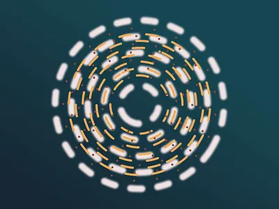 Circle trip 2d animation circle dashes endless loop gradient color illustation loop motion design motion graphics