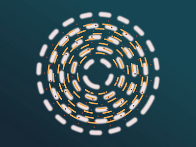 Circle trip 2d animation circle dashes endless loop gradient color illustation loop motion design motion graphics