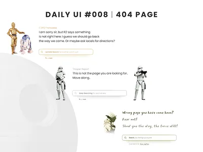 DailyUI #008 - 404 Page 404 dailyui dailyui008 figma page starwars ui