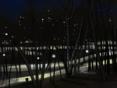 See the faun in this park? And he is there! ) art digital faun illustration landscape painting pleinair