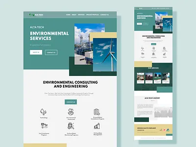 An Environmental Landing Page clean website consulting earth engineering environment environmental global warming green landing page minimalist modern nature science tech technology ui design web design website