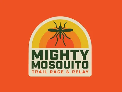 Mighty Mosquito Trail Race & Relay 100 miles badge logo race race logo retro running thick lines trail runner trail running ultramarathon