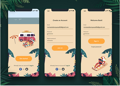 Sign in/Sign up Travel App app getstarted graphic design mobile app sign up travel app ui ux