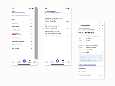 athenaOne Mobile Clinical Task Inbox app healthcare inbox ios mobile product design