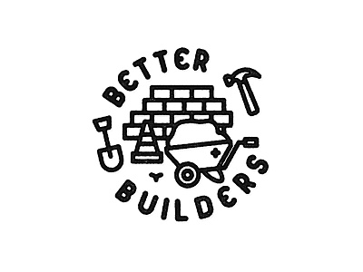 Better Builders brick builder building challenge construction construction company contractor dailylogo dailylogochallenge illustration logo logochallenge shovel simple stevens co. wheelbarrow