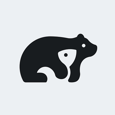 Bear & Fish Logo animal bear fish golden ratio hunting logo wild