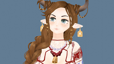 Aspie 3.0 3d anime blender character illustration low poly stylized vtuber