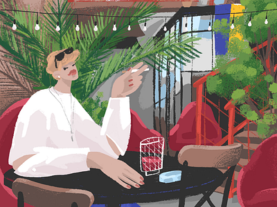 Pleasure cafe character female illustration procreate sketch woman