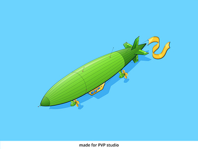 Blimp 2d art creative design drawing illustration isometric vector