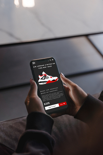 Nike Air Jordan 4 Retro OG 'Fire Red' 2020 App Design adobe xd app design branding design figma ui ux ux design