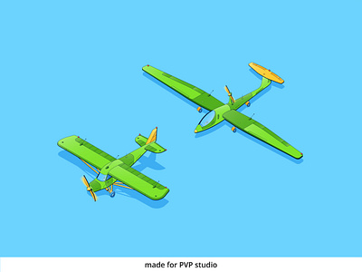 Planes 2d art creative drawing illustration isometric vector