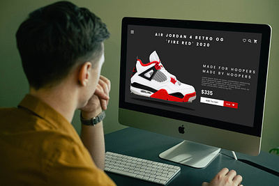 Nike Air Jordan 4 Retro OG 'Fire Red' 2020 Website Landing Page adobe xd branding design ecommerce fashion website design figma nike air jordan photoshop shoes landing page ui design ux ux design ux designer website design