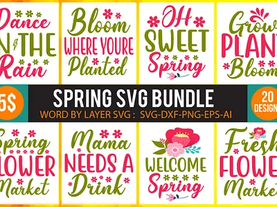 Spring Svg Bundle 3d animation graphic design logo motion graphics ui