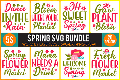 Spring Svg Bundle 3d animation graphic design logo motion graphics ui