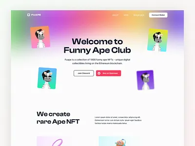 NFT Website crypto cryptocurrency design hero section homepage interface landing page marketplace mint nft startup team member ui website