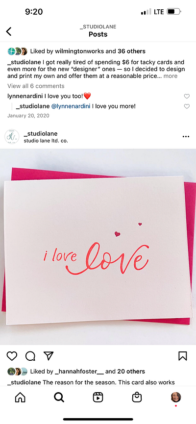 I love love graphic design greeting card hand lettering illustration letterpress modern calligraphy printing