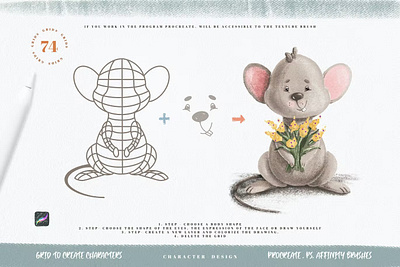 Free Procreate Grids for Creating Cute Characters animals art bithday body character character design cute design digital digital art face graphic design grids illustration procreate app procreate brush procreate brushes procreate illustration stamp