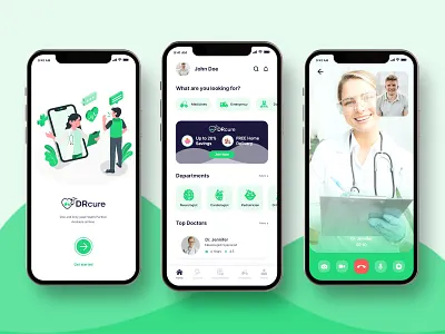 Dr Cure - Doctor Consulting App Concept Design app design app ui branding concept app design consulation app design doctor app doctor consulting app illustration medical app medicine app mobile app ui