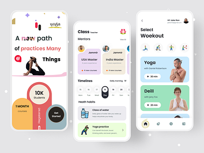 Yoga app - Ui Mobile app activity app design branding calendar cline coach fitness gym interface ios mobile app personal trainer pro pro app running ui ui design weight workout yoga