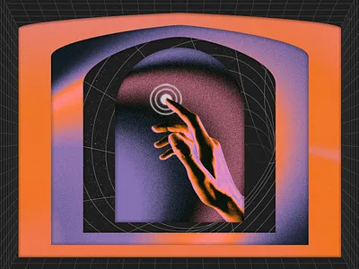 Into the Metaverse 🚀 agency branding collage design graphic design hand illustration internet marketing meta metaverse orange purple technology web3