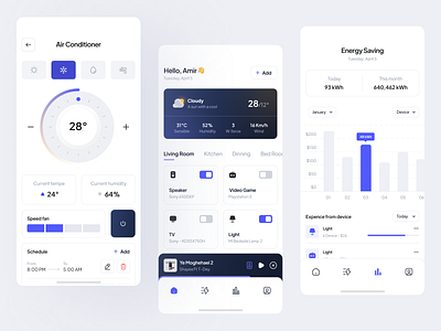 Tranquility - Smart home Mobile App app design home home automation light mobile modern product design remote remote control smart smart home smarthome tranquility trend uidesign userinterface ux