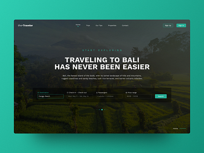 Bali Booking Desktop Web UI 2d adobe xd booking clean design figma simple traveling ui ux uxui