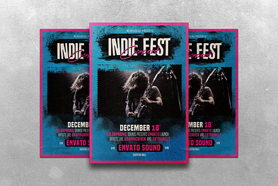 Indie Fest Concert a4 concert design envato flyer graphic design indie music poster template