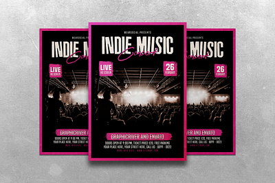 Indie Music Concert a4 advertising concert design festival flyer indie music poster template week