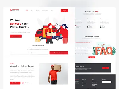 Delivery Courier & Parcel Web Ui Deisgn app aplication courier courier website delivery delivery website e commarce app home page landing page parcel parcel website saas saas website saass landing page ui design ux design