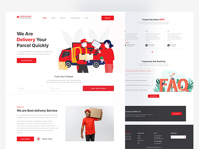 Delivery Courier & Parcel Web Ui Deisgn app aplication courier courier website delivery delivery website e commarce app home page landing page parcel parcel website saas saas website saass landing page ui design ux design