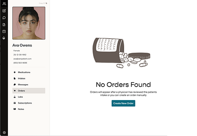 Patient Orders | Empty State | ZenPatient application branding empty state graphic design minimal ui ux