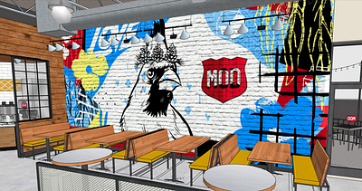 North Carolina mural bird flowers mural north carolina pop art wall