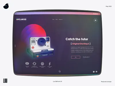 Polaroid concept 80s 90s branding chromatic graphic design illustration old school onestep2 polaroid purple ui ui design ux vintage