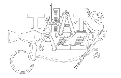 Jaz Hairstylist Logo Lineart branding design graphic design illustration logo typography vector