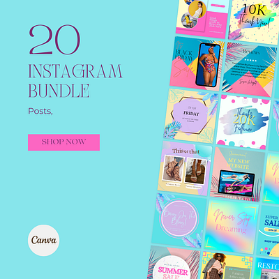 Colorful Instagram Fashion Post Canva Template branding canva design fashion graphic design instagram social media templates web design