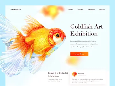 Goldfish Art Exhibition branding exhibition goldfish graphic design illustration landing page mobile web