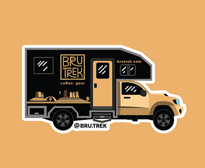 BruTrek Rig branding cartoon design graphic design illustration minimalist montana nature outdoor overland tacoma vanlife vector