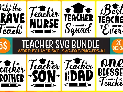 Teacher svg bundle 3d animation branding graphic design logo motion graphics teacher teacher svg bundle teacher svg cut file ui