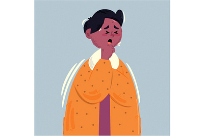 Coughing Person Concept Illustration body concept cough flu illustration infection person sick sneeze vector