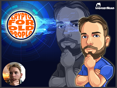 Crypto For Old People - Crypto Industry bitcoin blockchain cartoon cartoon avatar cartoon character cartoon logo cartoon mascot cartoon portrait character design cryptocurrency design illustration logo mascot mascot design mascot logo nft nft art portrait vector