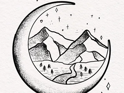 Dream Over the Moon design illustration