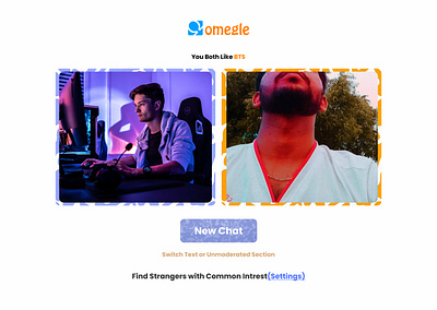 Omegle redesign design omegle omegle redesign redesign typography ui ux vector