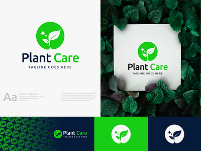 Plant Care Logo Concept creative logo design earth logo eco logo green logo leaf logo logo logo design plant logo